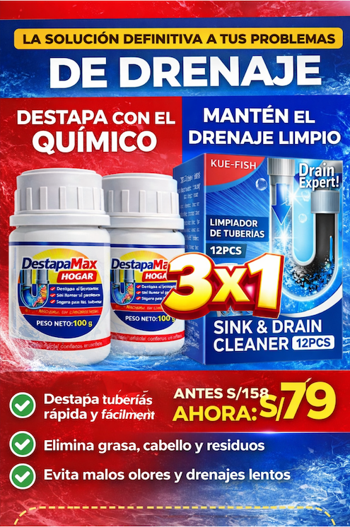 KIT DESTAPA TUBERIAS MAX (3x1)