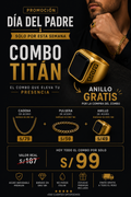 Combo TITÁN 3x1 (Acero inoxidable bañado en Oro 18k)