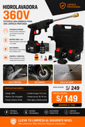Hidrolavadora portátil 360v