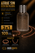 PERFUME CON FEROMONAS + REGALO Cadena y pulsera